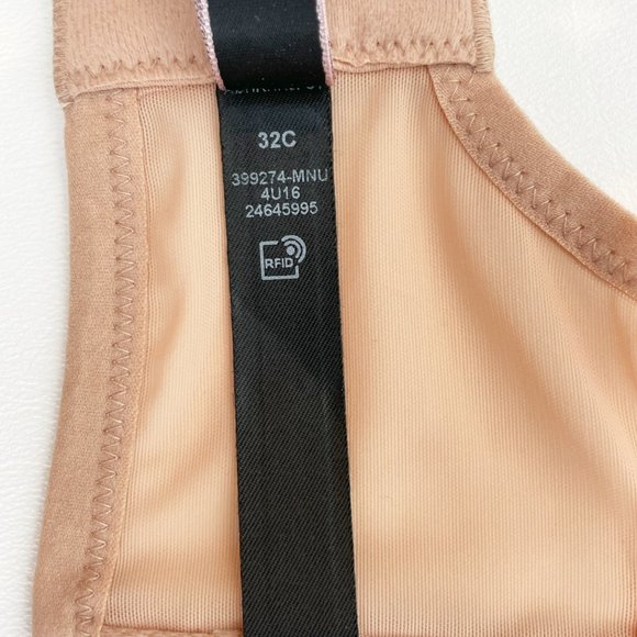 NWOT Victorias Secret 32C Luxe Unlined Mesh Full Coverage Plunge Bra Beige - Picture 8 of 8